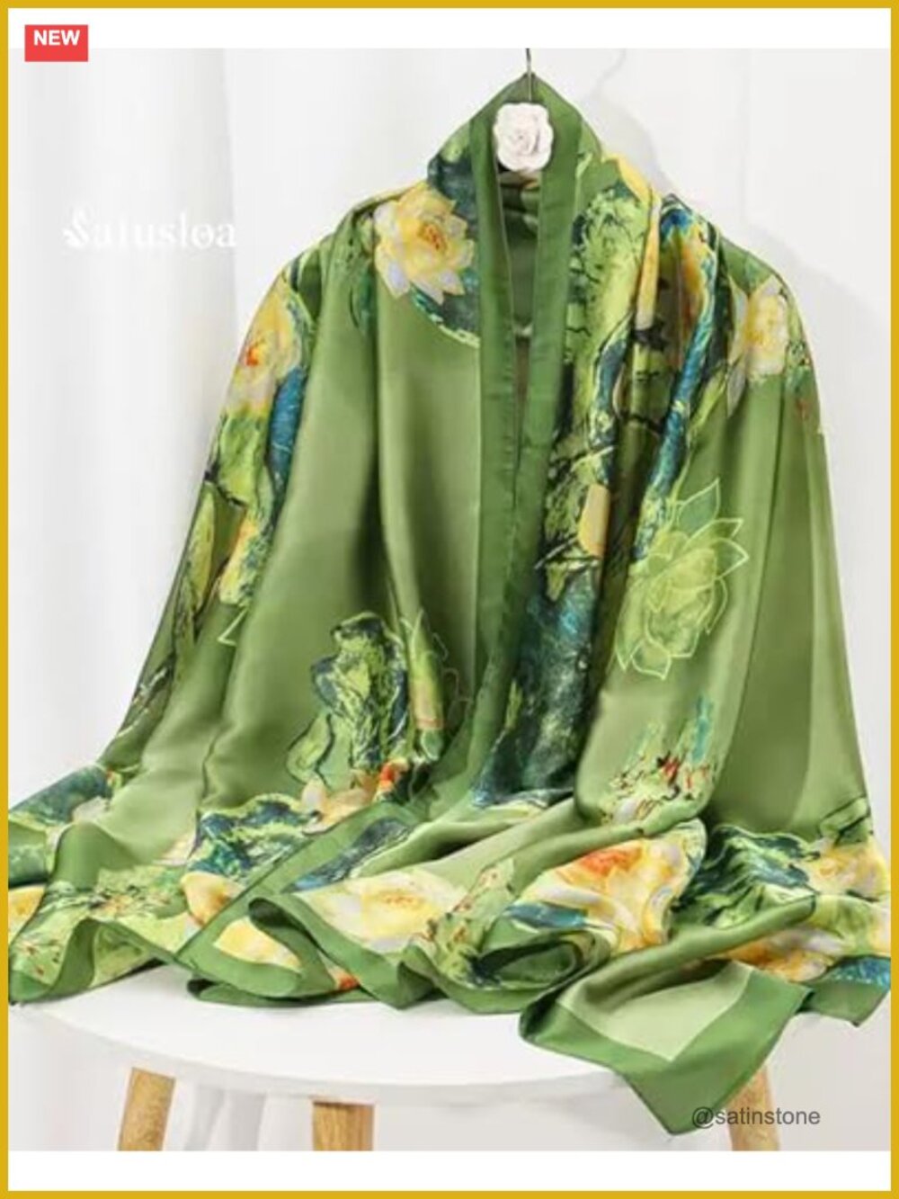Silky Satin Scarf Shawl Wrap for Women – Lightweight Dressy Fashion Scarf for - Picture 2 of 6